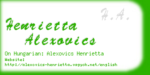 henrietta alexovics business card